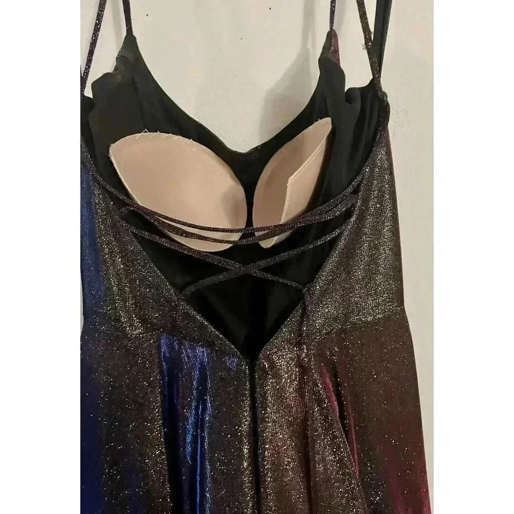 Night‎ Studio Size 10  Long Formal Dress ￼￼Color Iridescent Color Changes - Picture 5 of 7